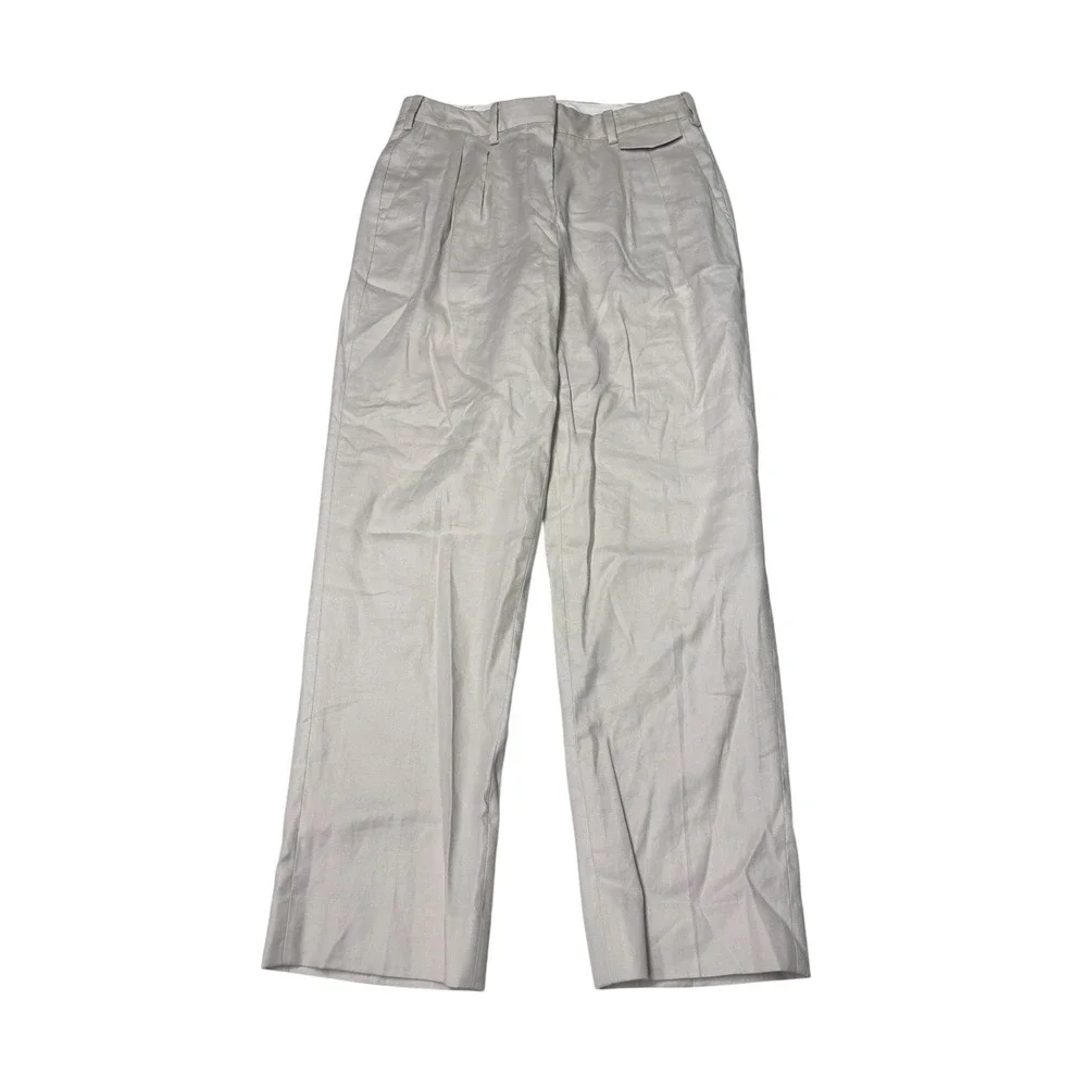 Babaton Aritzia Linen Blend Pleated Trousers Beige Women Size 0 W26‎ L25